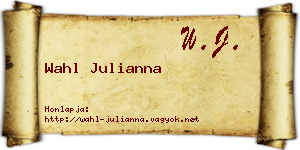 Wahl Julianna névjegykártya